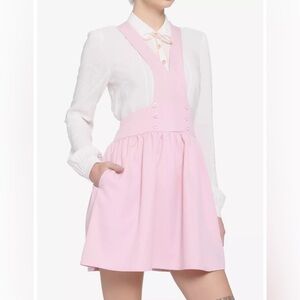 Hot Topic Pink heart button Bib Skirtall jumper skirt size large